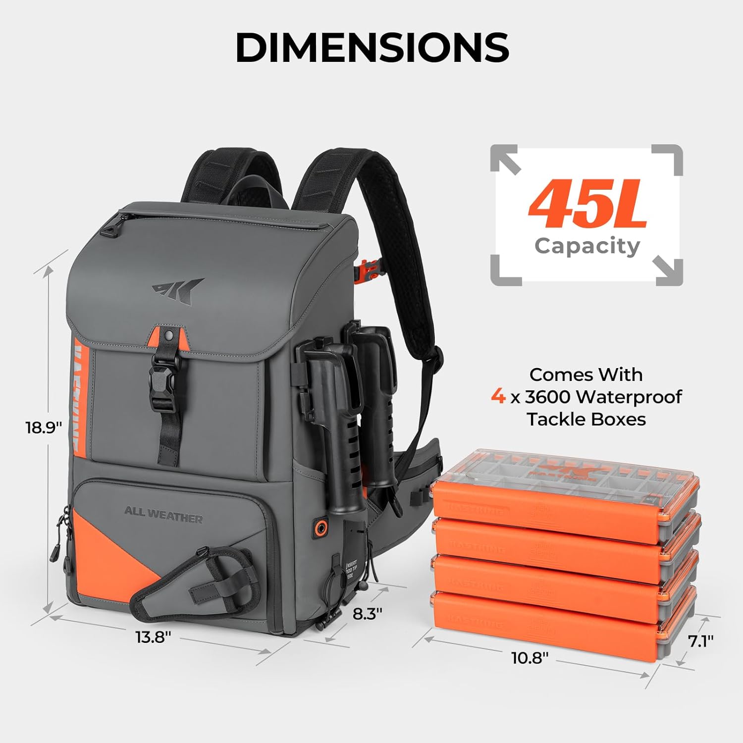 KastKing All Weather Waterproof Fishing Backpack & Waterproof Tackle Box