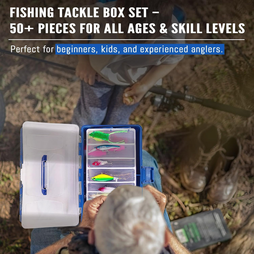 Large 3-Layer Fishing Tackle Box Lures with Tackle Included 448 Pcs