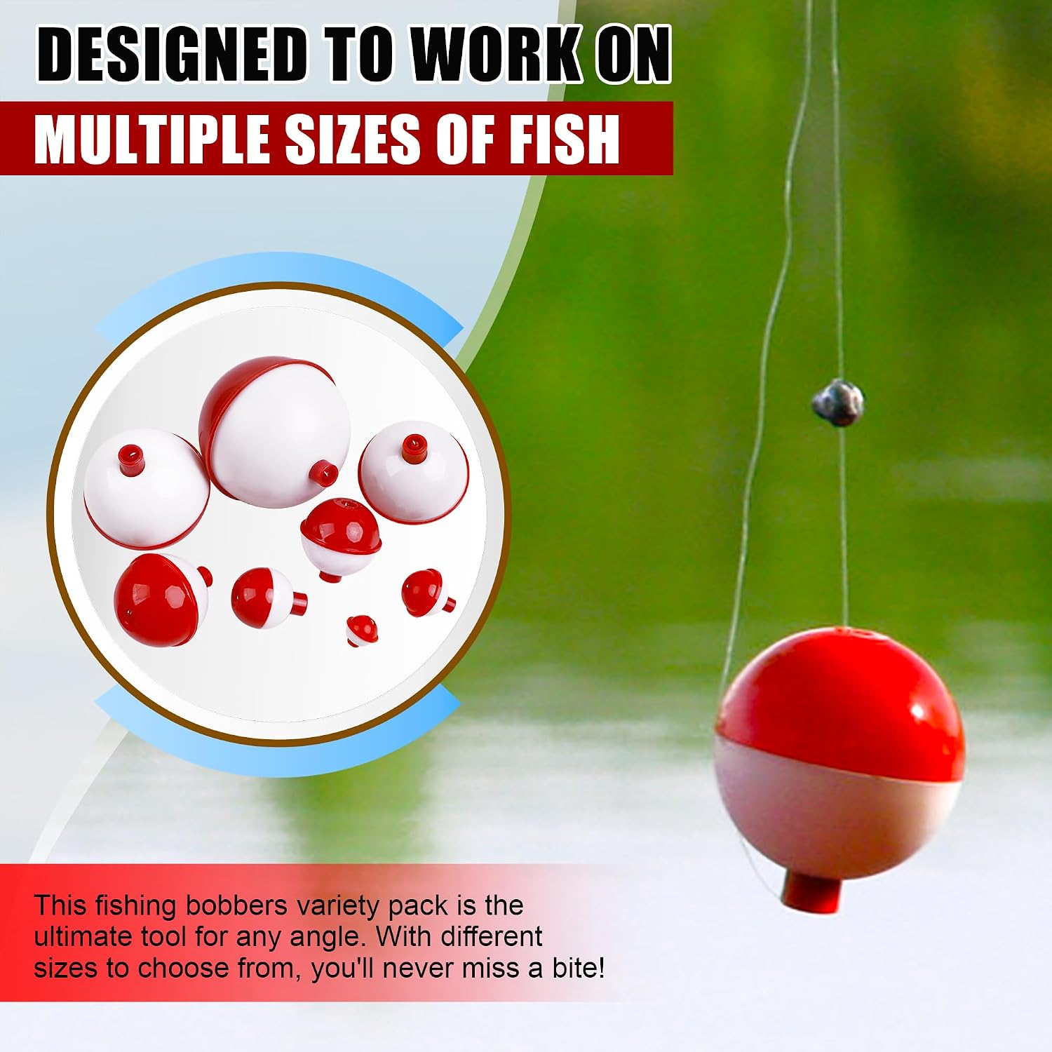 Fishing Bobbers Hard ABS Push Button Round Buoy Floats Snap-on Bobbers