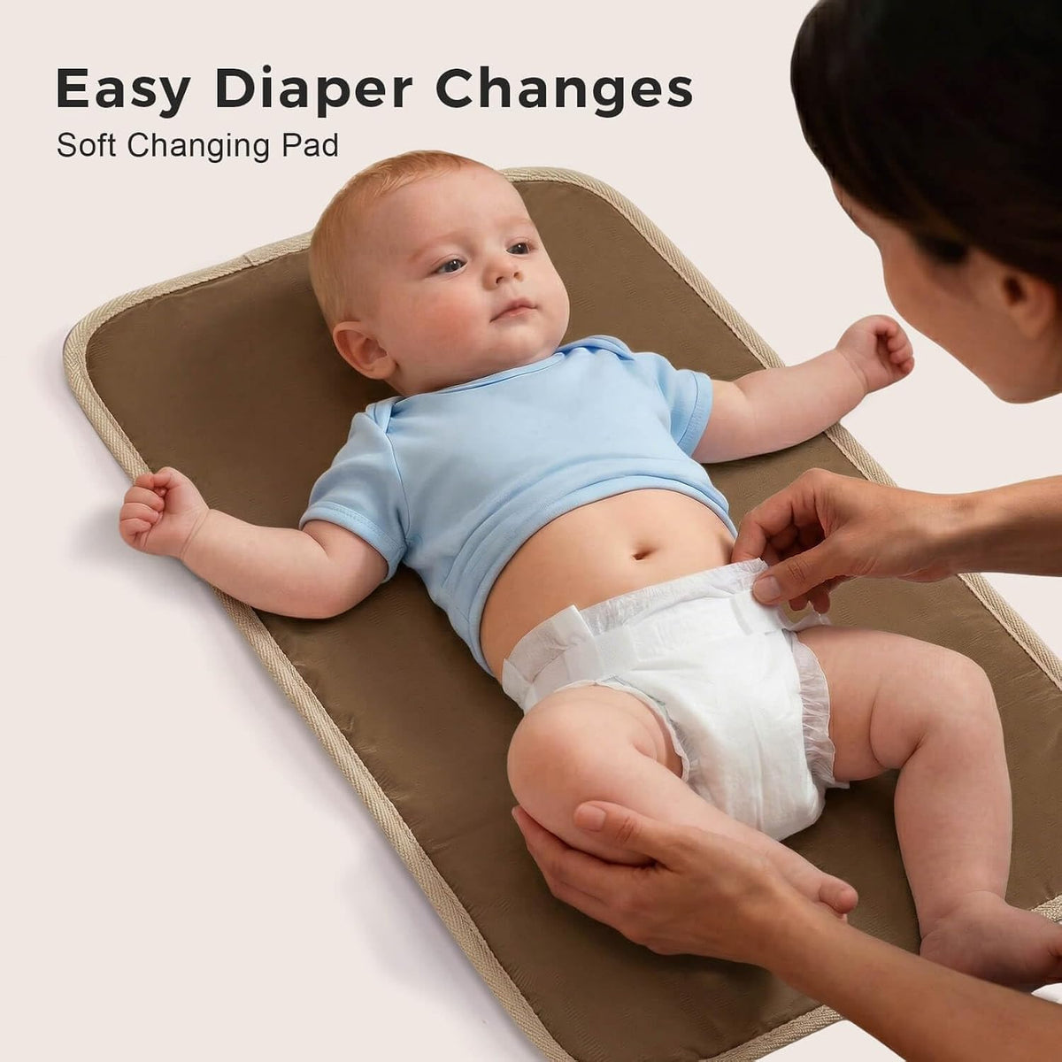 diaper bag backpack with Wet/Dry Pocket, Changing Pad, 25L Brown