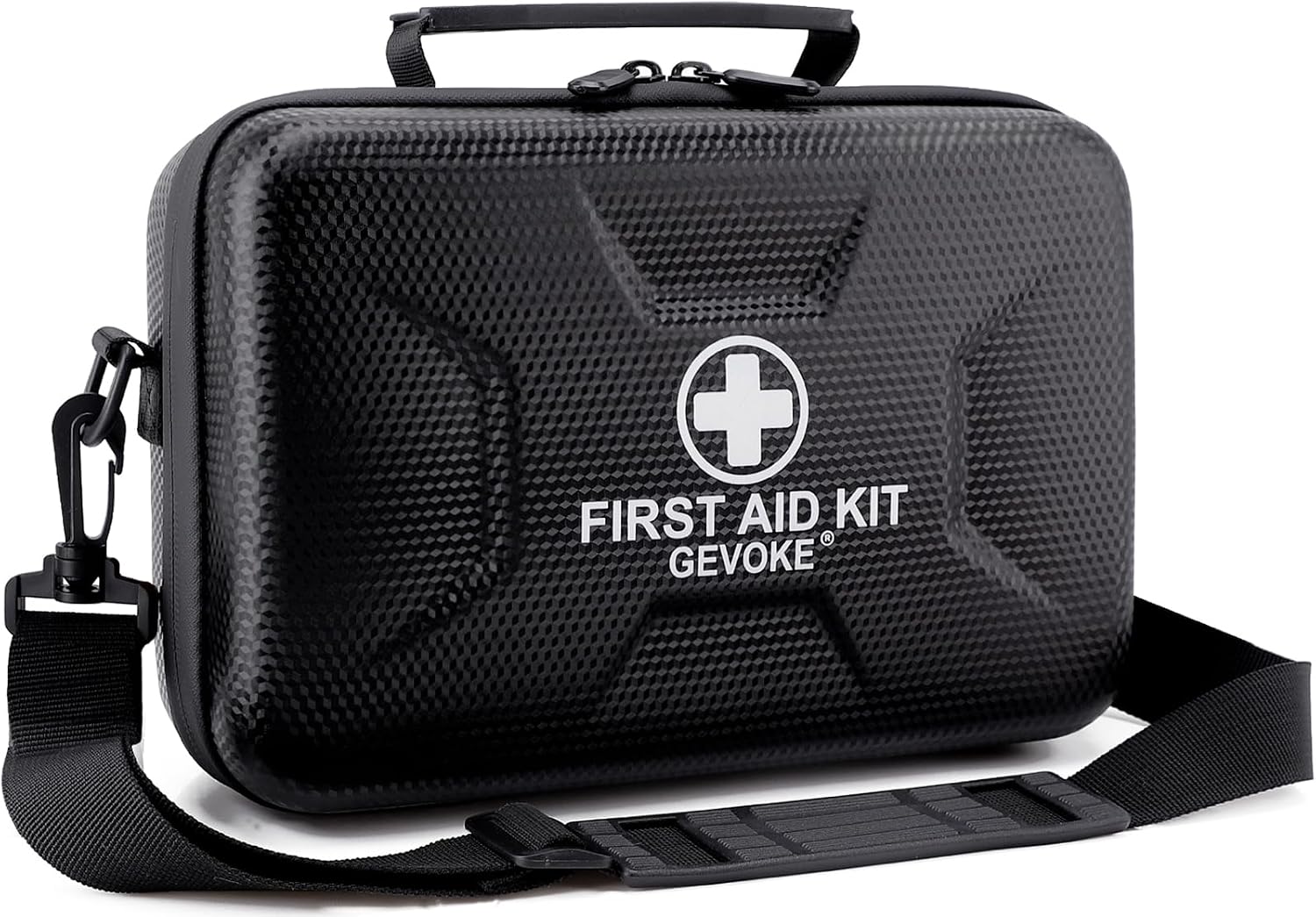 Gevoke 410 Piece Waterproof Hard Shell First Aid Kit, Black