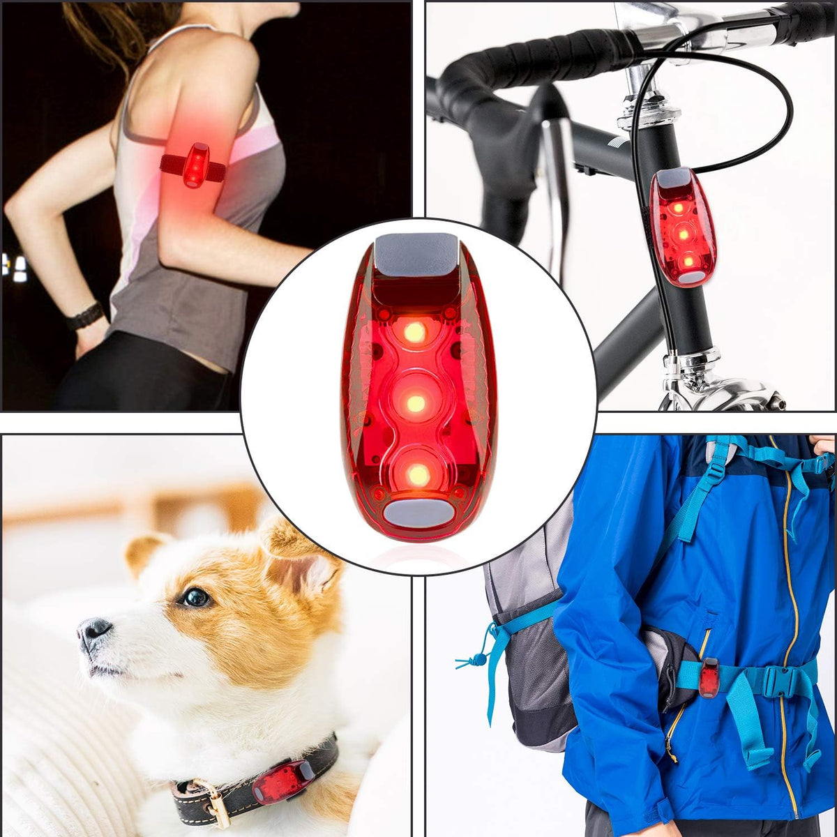 9 Pack LED Safety Lights, Clip-On Flashing Strobe Lights for Night