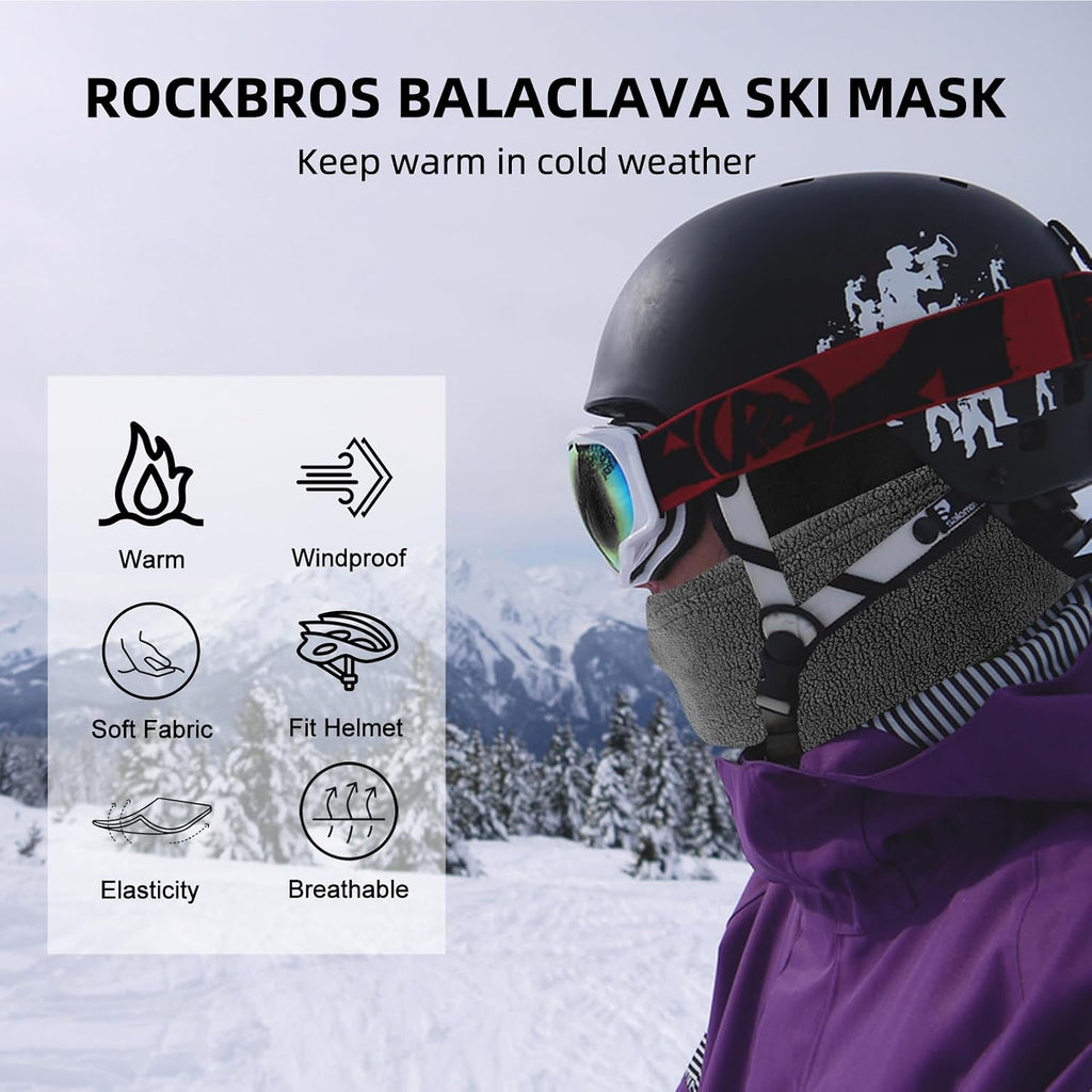 ROCKBROS Windproof Thermal Balaclava Ski Mask for Men and Women Cycling