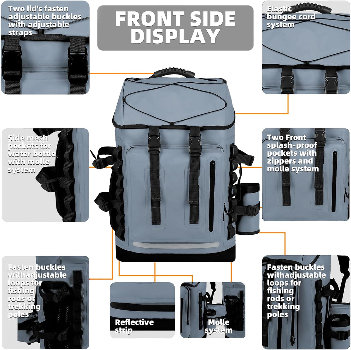 MORXPLOR Waterproof Backpack,Heavy Duty Hiking Backpack,35L/55L Roll Top Closure with Lid,Cushioned Floating Dry Bag Waterproof