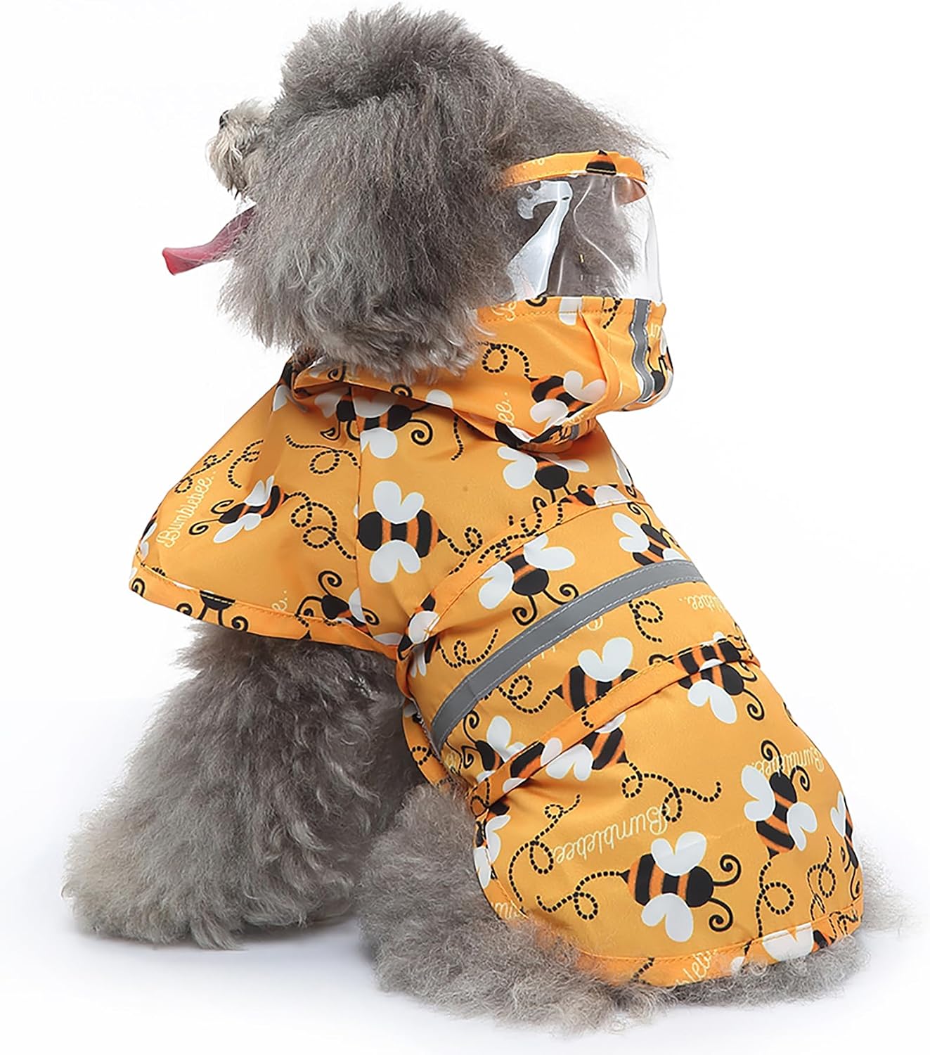 Dog Raincoat Hooded Reflective Waterproof Slicker Poncho