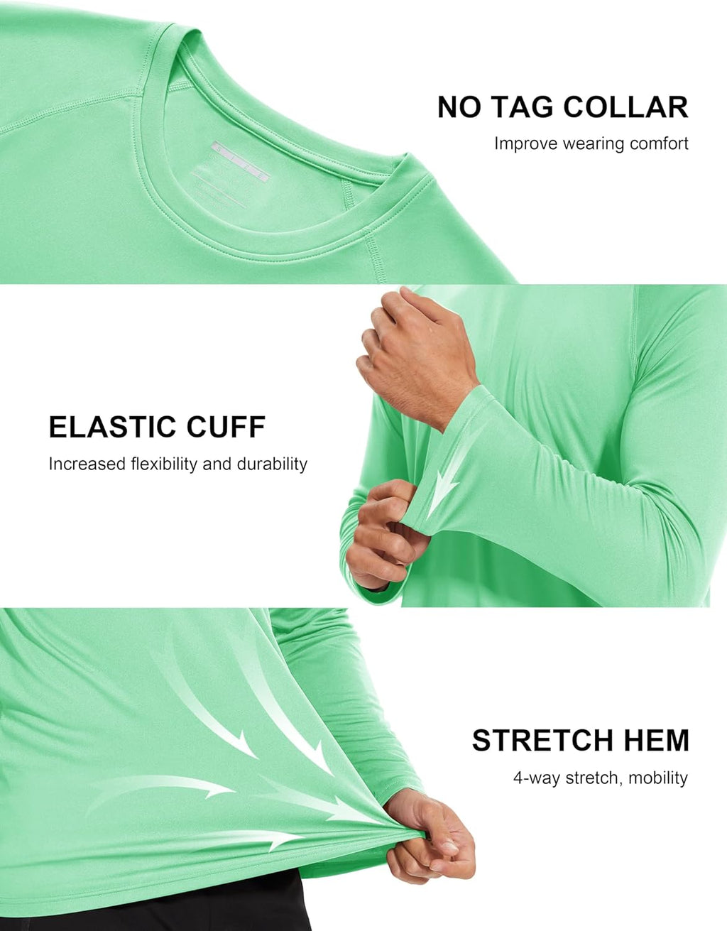 MAGCOMSEN Men's Long Sleeve Shirts UPF 50+ UV Sun Protection Athletic Shirts for Hiking Running Workout Rash Guard