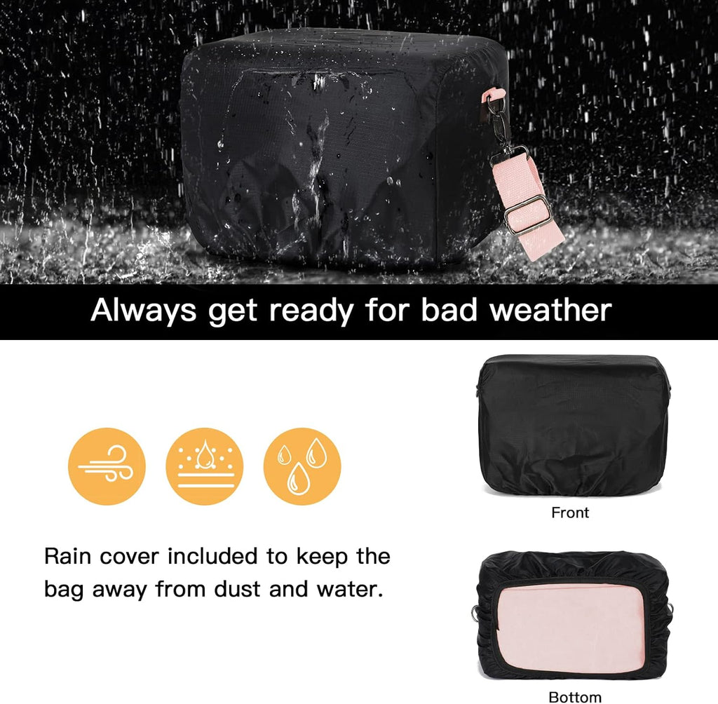 MOSISO Camera Case Crossbody Shoulder Messenger Photography Bag, Pink