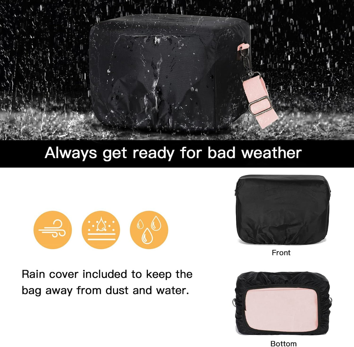 MOSISO Camera Case Crossbody Shoulder Messenger Photography Bag, Pink