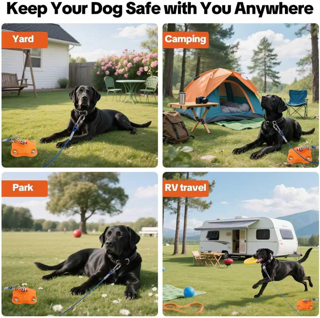 Heavy Duty Dog Tie Out Stake Ground Anchor with Dual 360° Anti-Tangle Swivel - Dog Runner Stake for Large Dogs Outside Yard & Camping (One Dog Stake/200lbs/No Cable)