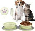 Collapsible 2-in-1 Silicone Pet Bowls (Beige)