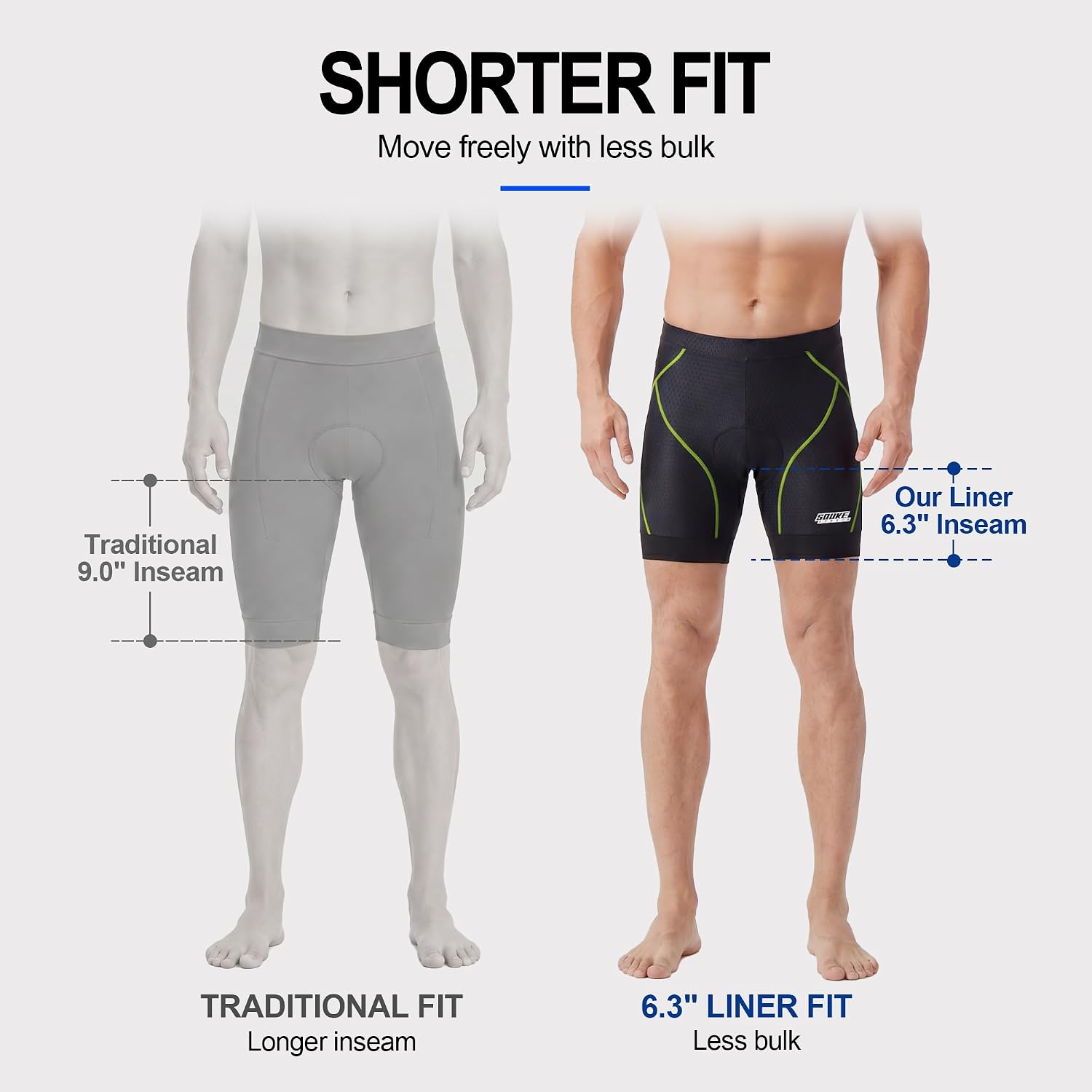 Souke Sports Men's 4D Padded Bike Shorts Cycling Underwear MTB Road Liner