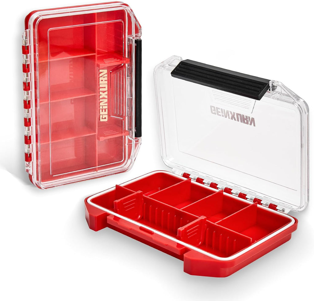 Geinxurn IPX4 Waterproof Small Storage Parts Organizer, Small Parts Case with Removable Dividers, Screwdriver Bit Set Box(2 Boxes)