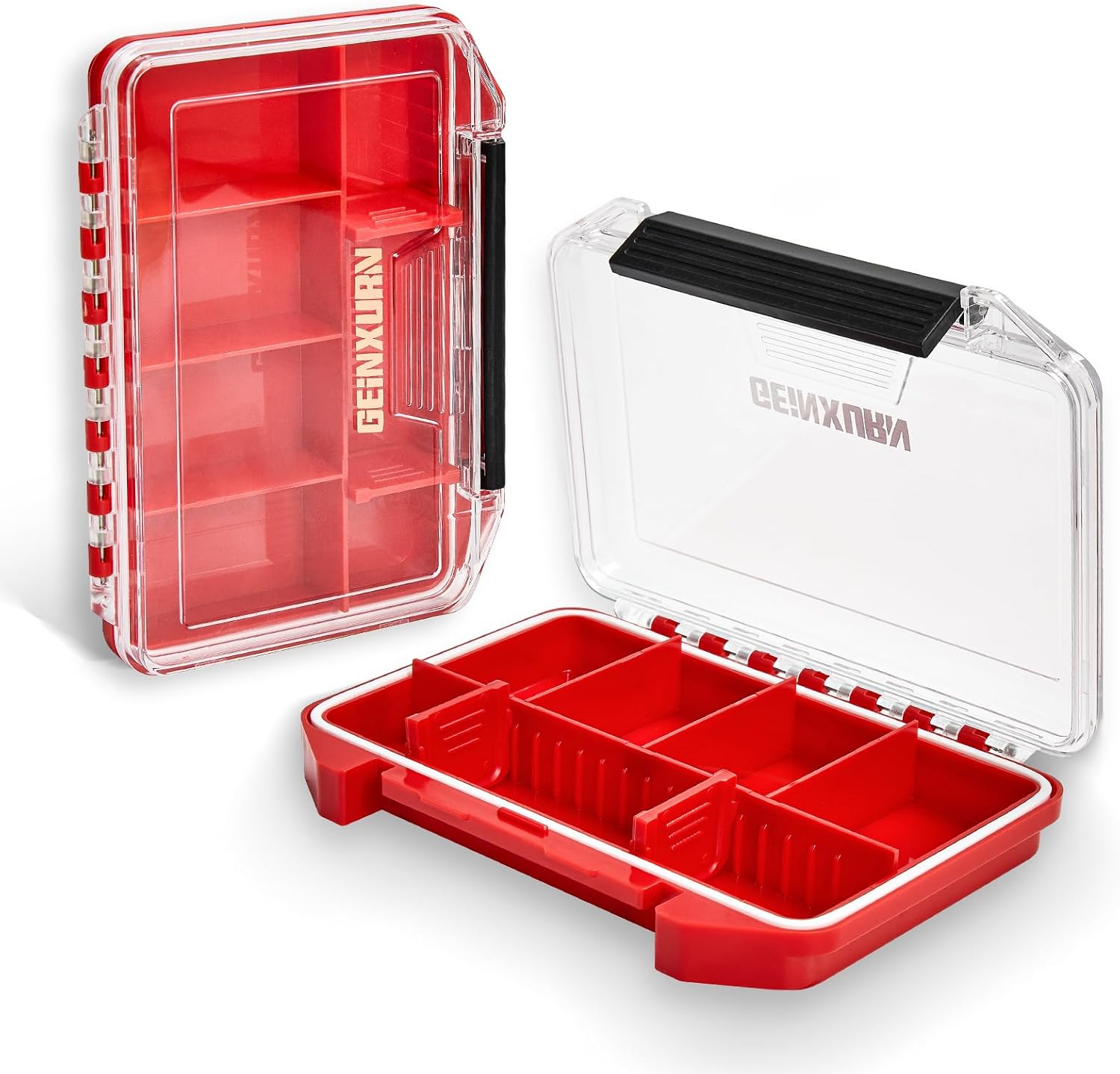 Geinxurn IPX4 Waterproof Small Storage Parts Organizer, Small Parts Case with Removable Dividers, Screwdriver Bit Set Box(2 Boxes)