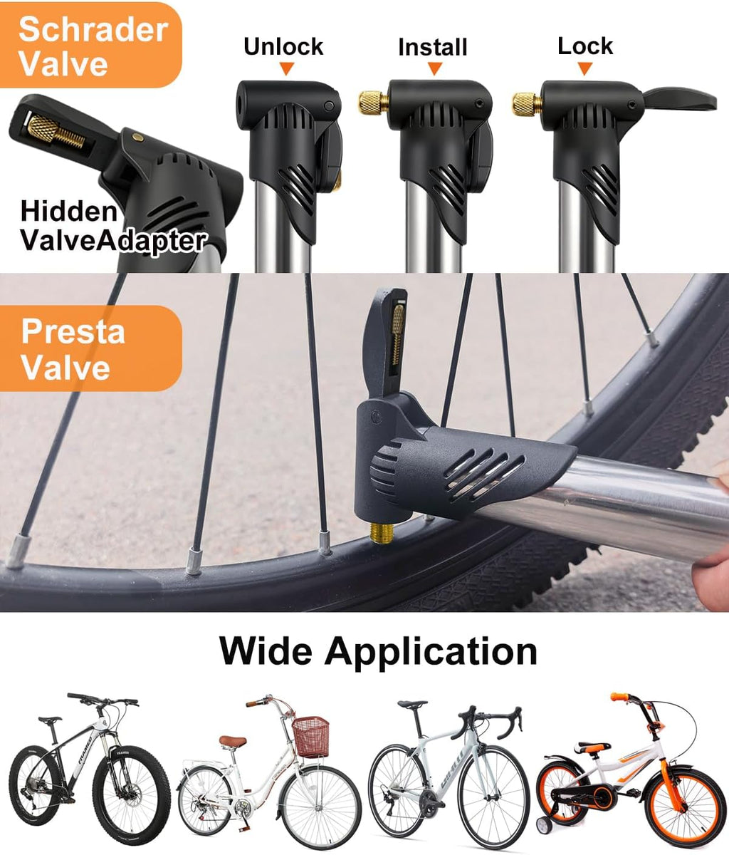 NDakter Bike Frame Bag with Repair Kit, Bicycle Tire Repair Tool Kit Set with Pump & 16-in-1 Multitool, Emergency Bike Pack Accessories for Road MTB BMX