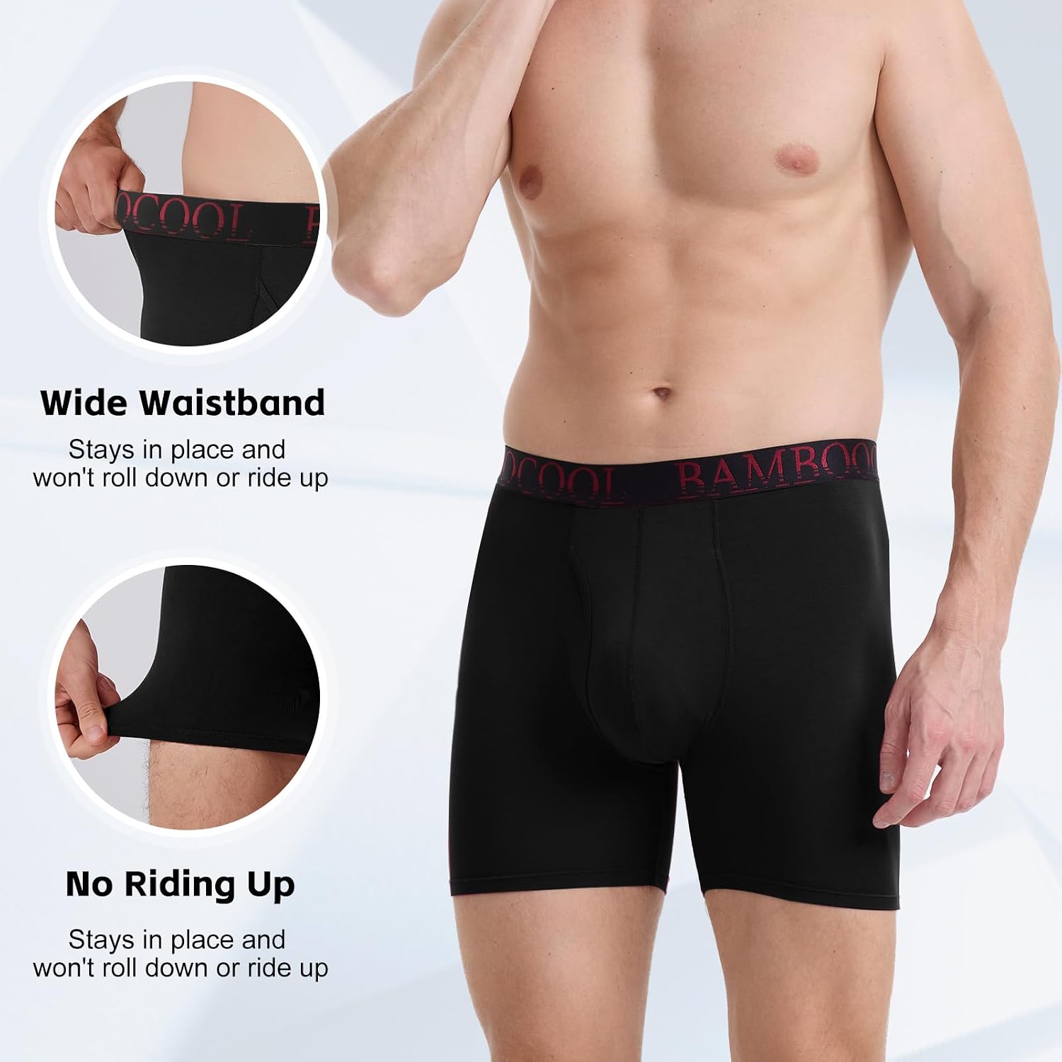 BAMBOO COOL Ultra Soft & breathable Mens Underwear Boxer Briefs Pack