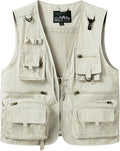 Gihuo Mens Fishing Vest Lightweight Utility Vests Cargo Outdoor Safari Travel Vest with Pockets