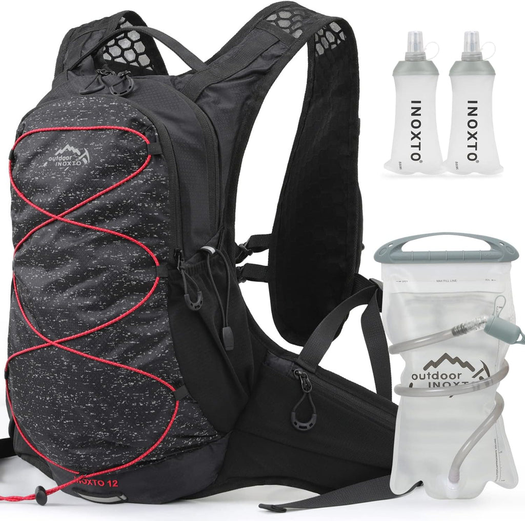 IX INOXTO Hydration Pack Backpack, Lightweight Water Backpack with 2L Hydration Bladder Daypack for Men Women,Running Hydration Vest for Trail Running Hiking Cycling Race Climbing