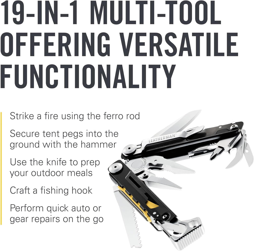 LEATHERMAN, Signal, 19-in-1 Multi-tool for Outdoors, Camping, Hiking, Fishing, Survival, Durable & Lightweight EDC, Made in the USA, Stainless Steel