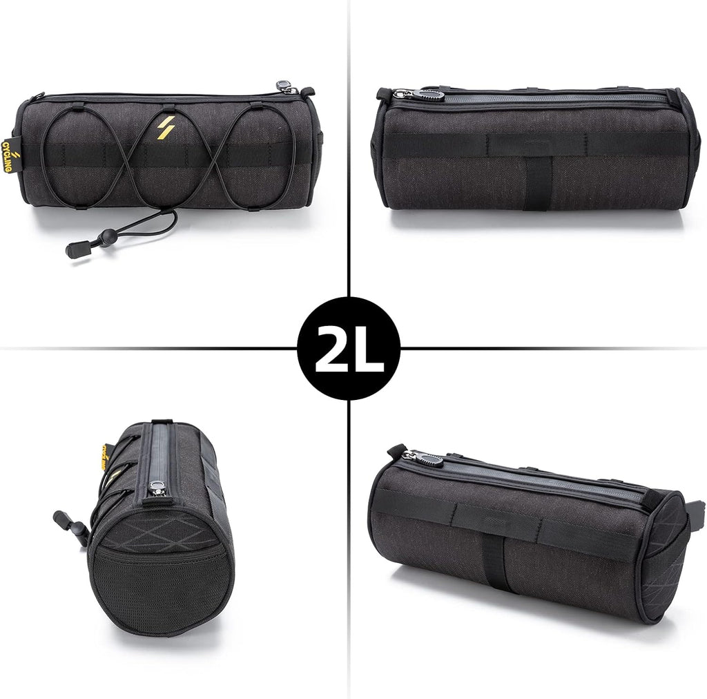 ROCKBROS Bike Handlebar Bag 2L Lightweight 4 Mounting Ways on Frame/Seat