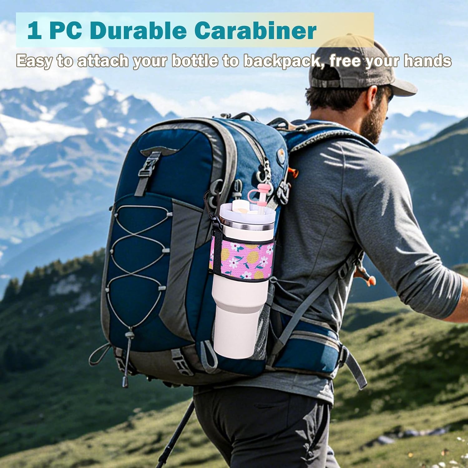 LUCKINEE Tumbler Holder with Strap Stanley Cup Holder Water Bottle Strap