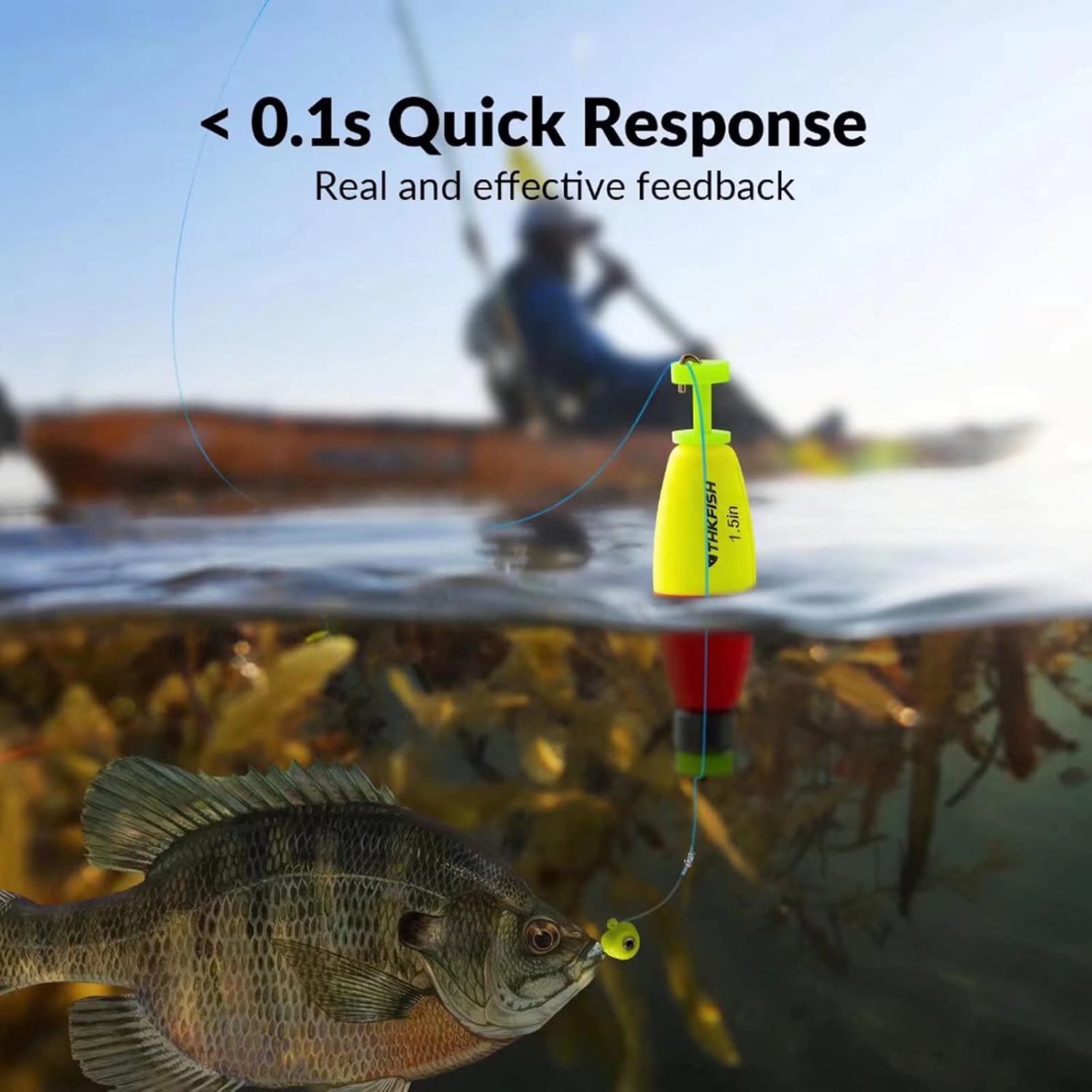 THKFISH Fishing Bobbers 5PCS EVA Foam Round Floats Red/Green Snap-On Spring Fishing Buoy Accessories for Freshwater Saltwater