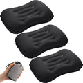 Tatuo 3 Pcs Inflatable Camping Travel Pillow Ultralight Inflating Pillows Lightweight Camping Pillow Portable Backpacking Pillow for Neck Lumbar Support Hiking Sleeping Camping (Black)