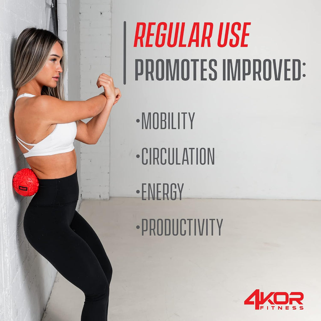 4KOR Massage Balls for Trigger Point Therapy - Myofascial Release Ball - Muscle Relief for Back, Neck, Shoulder, Foot Pain - Fitness Massage Balls for Mobility - Deep Tissue Release Ball
