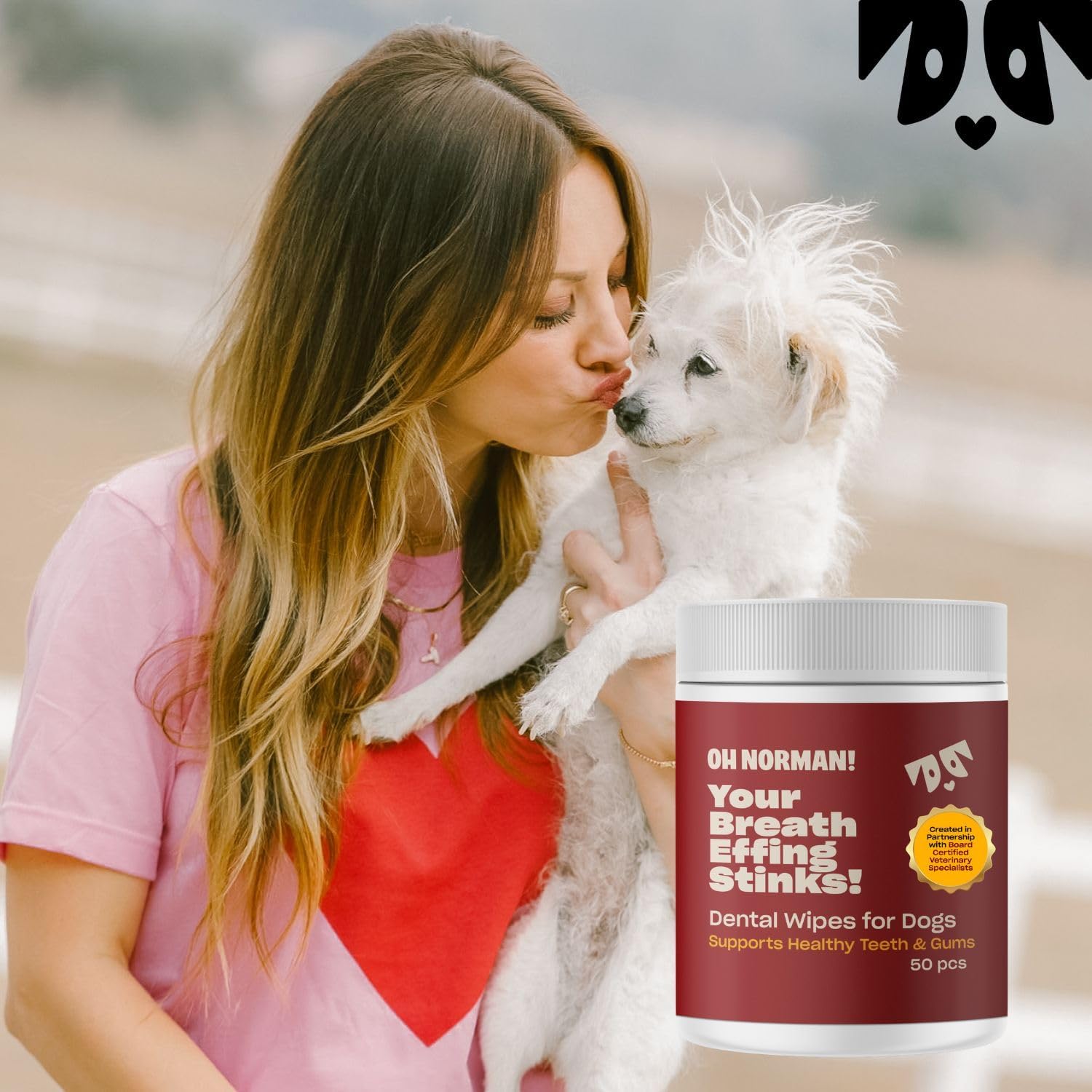 OH NORMAN! Dog Dental Finger Wipes, Fresh Breath, Vet Developed, 50 Ct