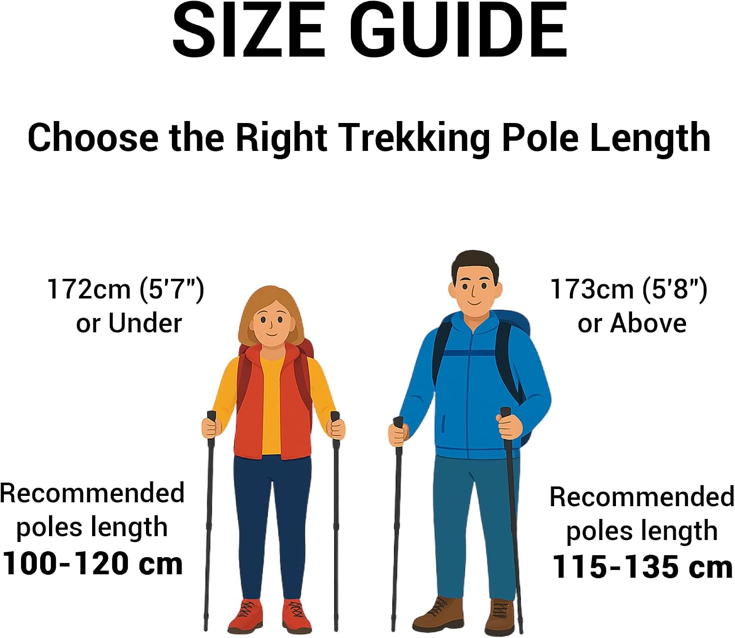 TheFitLife Folding Trekking Poles for Hiking, Lightweight Walking Sticks