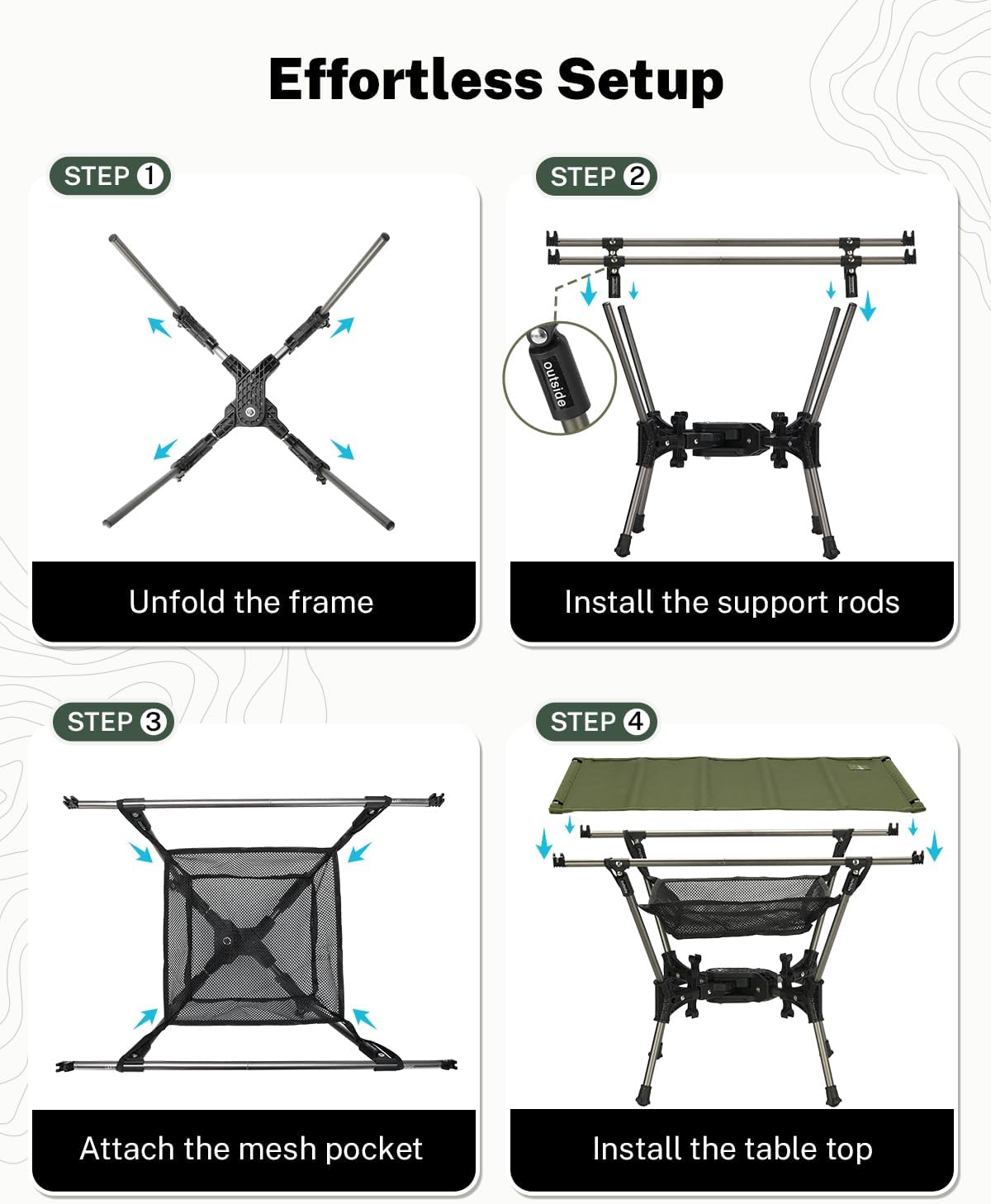 Gonex Portable Camping Table, Lightweight Foldable Camp Side Table