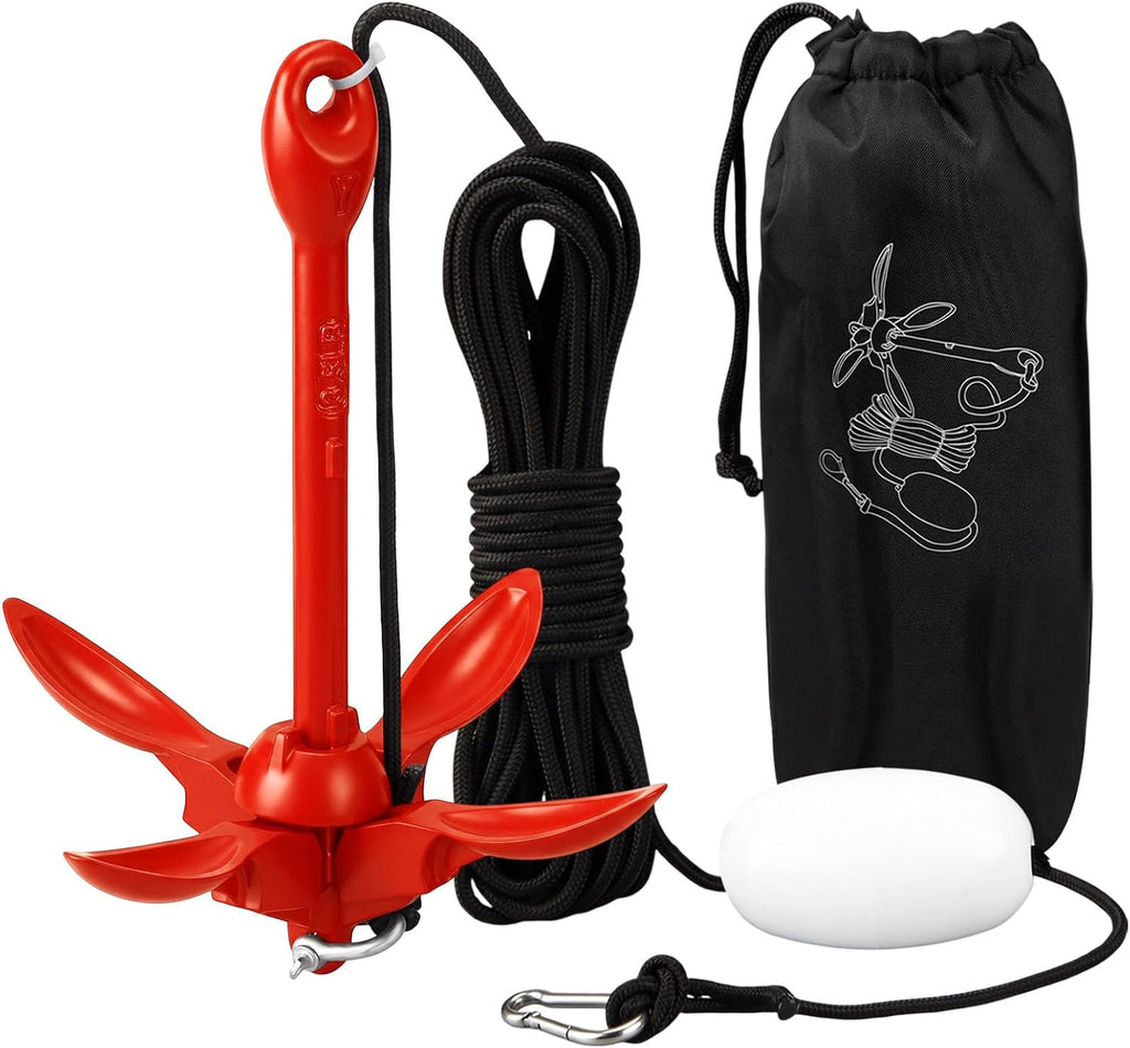 MorningRo Folding Grapnel Anchor Kit, Kayak 40ft Rope