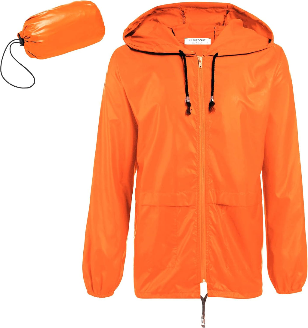 COOFANDY Mens Packable Rain Jacket Lightweight Waterproof Raincoat with Hood Outdoor Rain Gear Travel Hiking Cycling