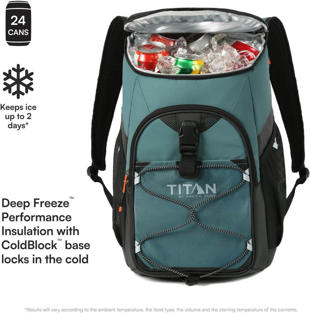 Titan 24 Can Backpack Cooler, Keeps Ice Up to 2 Days