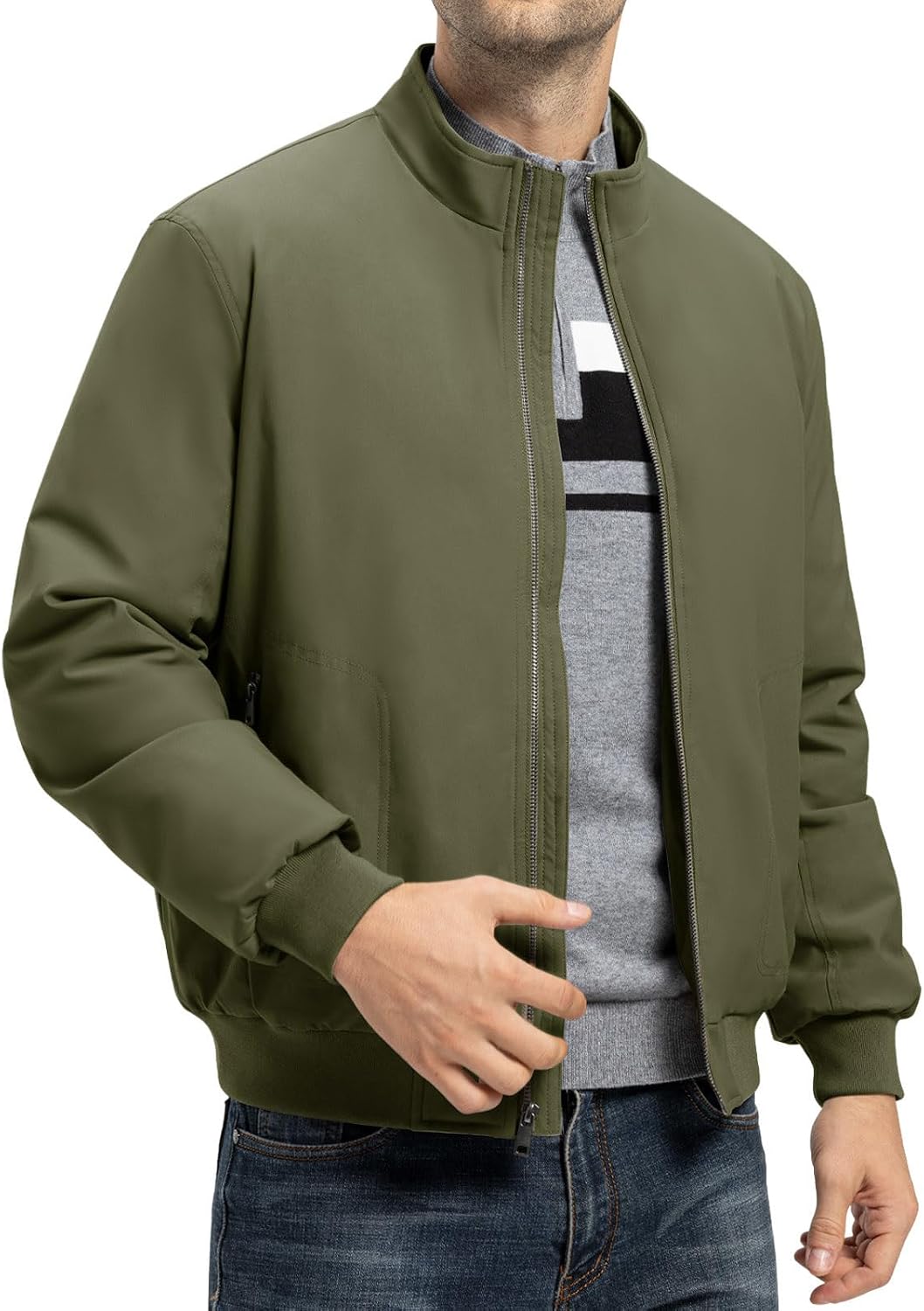 TBMPOY Men's Winter Jackets Bomber Padded Casual Windbreaker Warm Fall Coat