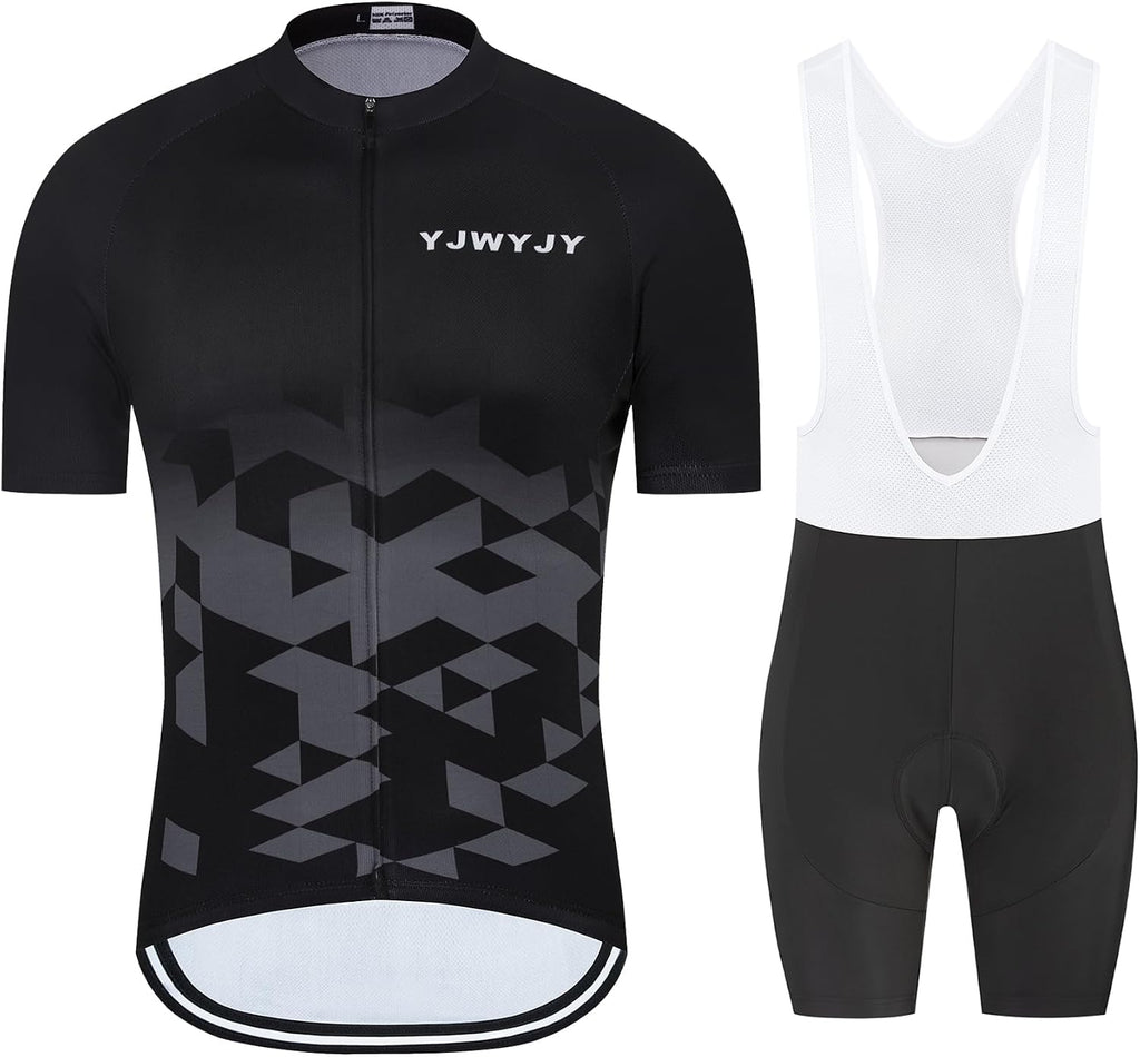 Men's Cycling Jersey Sets Road Bike Jersey Zipper Pockets with 20D Gel Pad MTB Shorts Biking Jersey Clothing Set