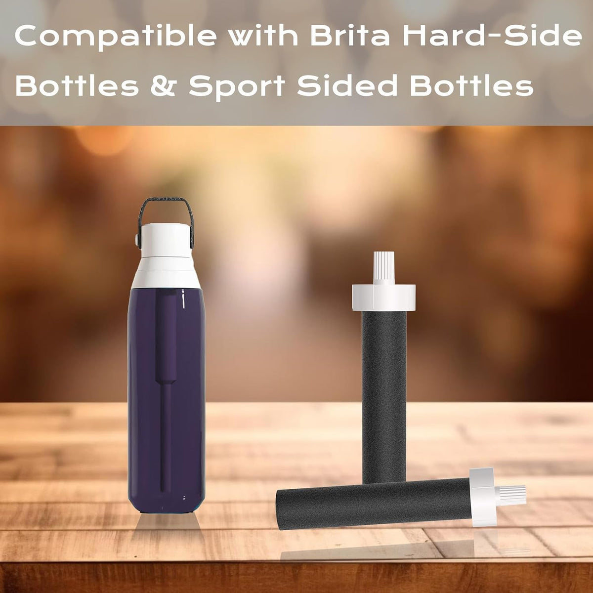 Replacement for Brita Water Filter,Water Bottle Filter Compatible with Brita BB06 Hard Sided Sport Bottle Filter and Stainless Steel, 6 Pack