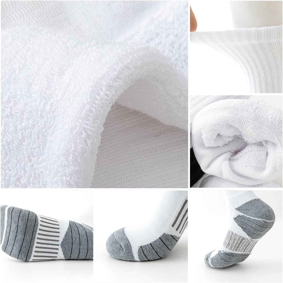 JOYNÉE 8 Pairs Mens Athletic Crew Socks Cushion Running Work Breathable Outdoor Socks for Men