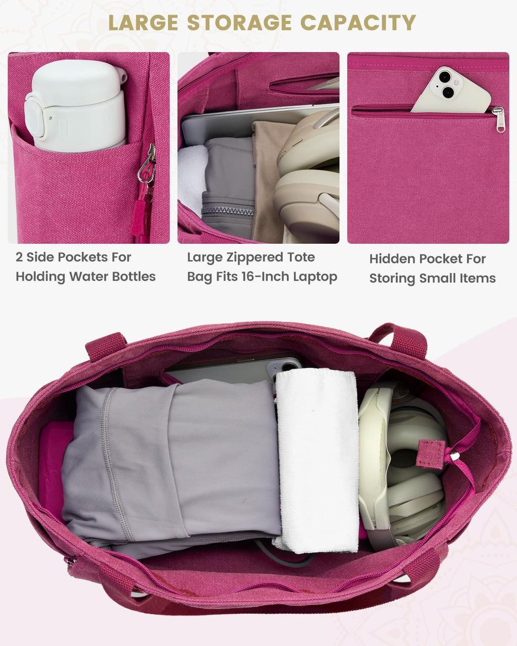 Gonex Yoga Mat Bag with Zipper Mat Carrier Canvas Gym Tote