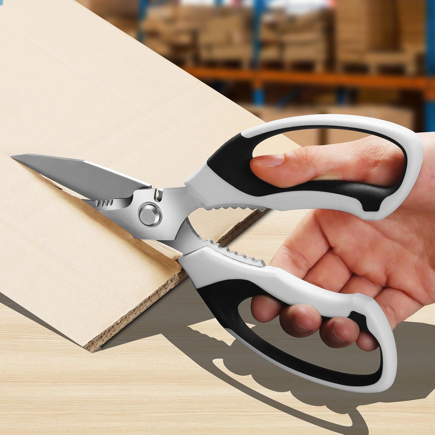 BoFuYuan Utility Scissors All Purpose heavy duty 8-Inch White