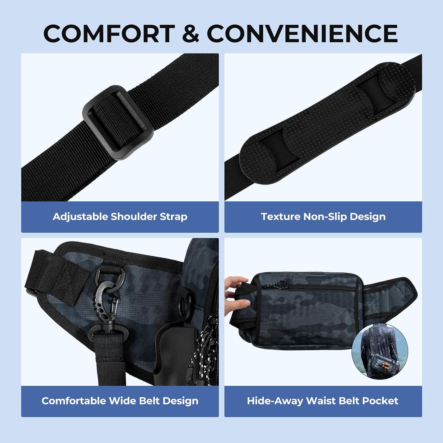 KastKing BaitSpace Waist Bag, Fishing Fanny Pack with Rod Holder
