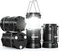 4-Pack Camping Lanterns,LED Lights Powered By Battery,Magnetic Base,Hanging Hook,Collapsible, Waterproof for Emergency, Hiking,Hurricane,Campsites,Lanterns for Power Outages