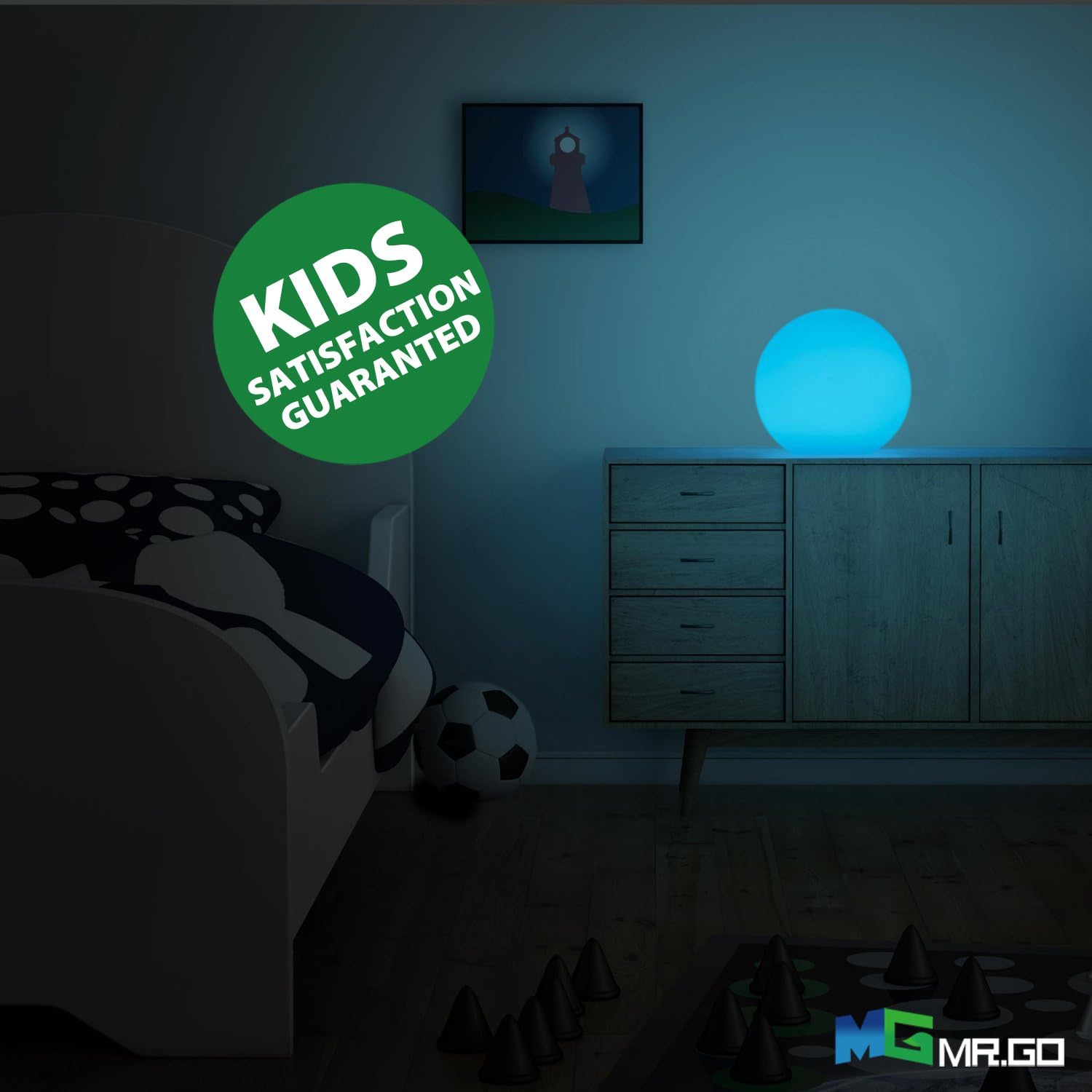 Mr.Go 6-inch RGB Color-Changing LED Globe Orb Light w/Remote Mood Lamp Ball