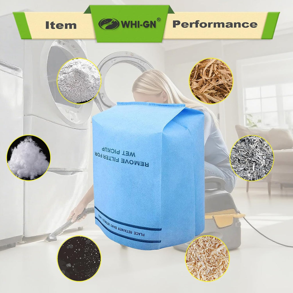 12 Pack Wet Dry Vac Filter Bags for Stinger Husky Bucket Head Shop Vacuums