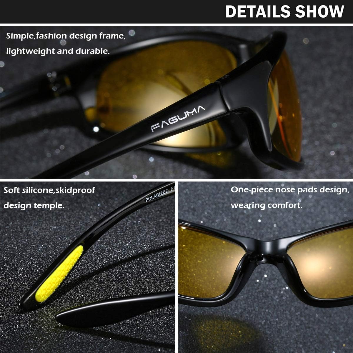 FAGUMA Polarized Sports Sunglasses For Men UV400 Protection