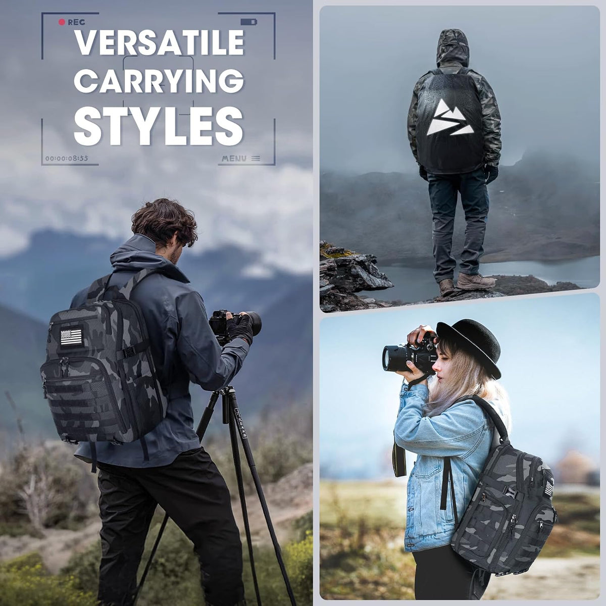 SDYSM Waterproof Camera Backpack 15.6 Inch,Camera Bags for Photographers