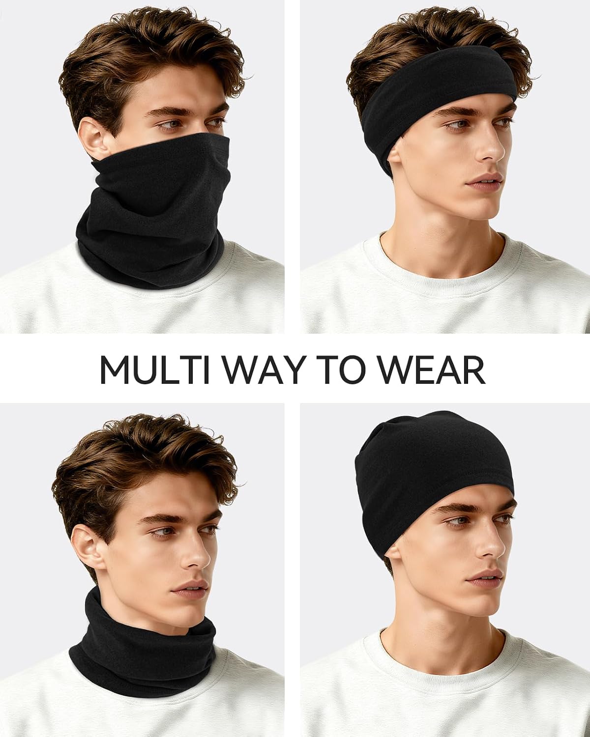 LUOLIIL VOE 4 Pack Winter Neck Warmer, Neck Gaiter Ski for Men & Women, Soft Fleece Face Cover Mask Scarf for Cold Weather
