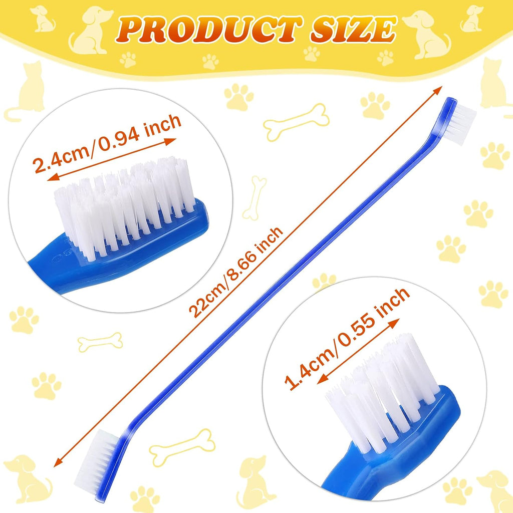 Nuenen 150 Count Dual-Head Dog Toothbrushes, Long Handle Pet Dental Brushes