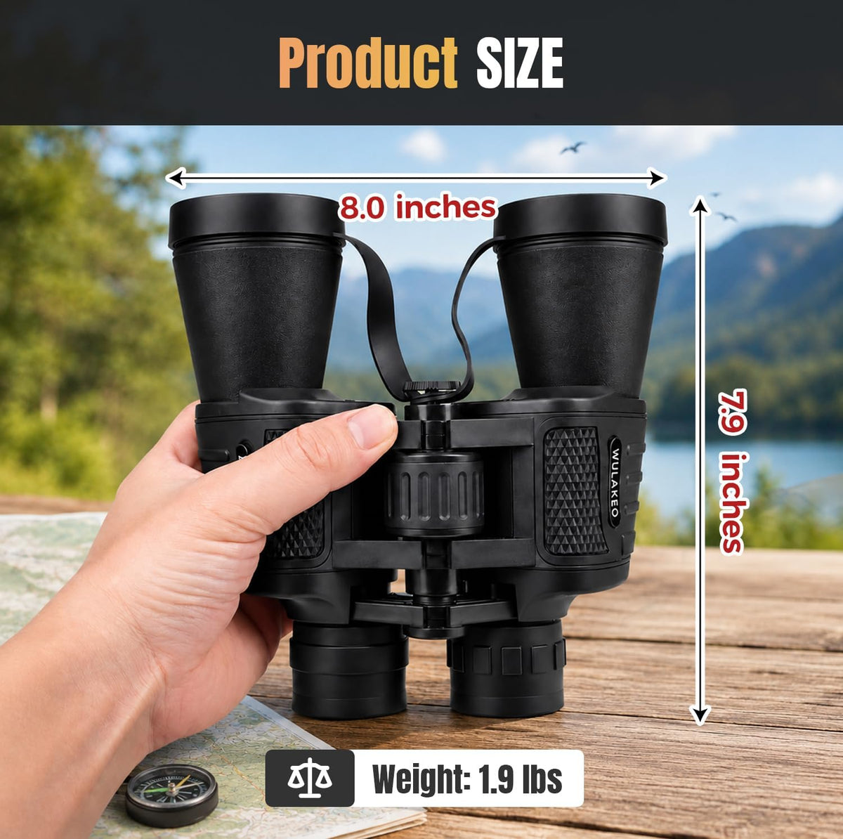 20x50 High Powered Binoculars for Adults, Waterproof Compact Binoculars with Low Light Vision for Bird Watching Hunting Football Games Travel Stargazing Cruise, Christmas Birthday Gifts for Men