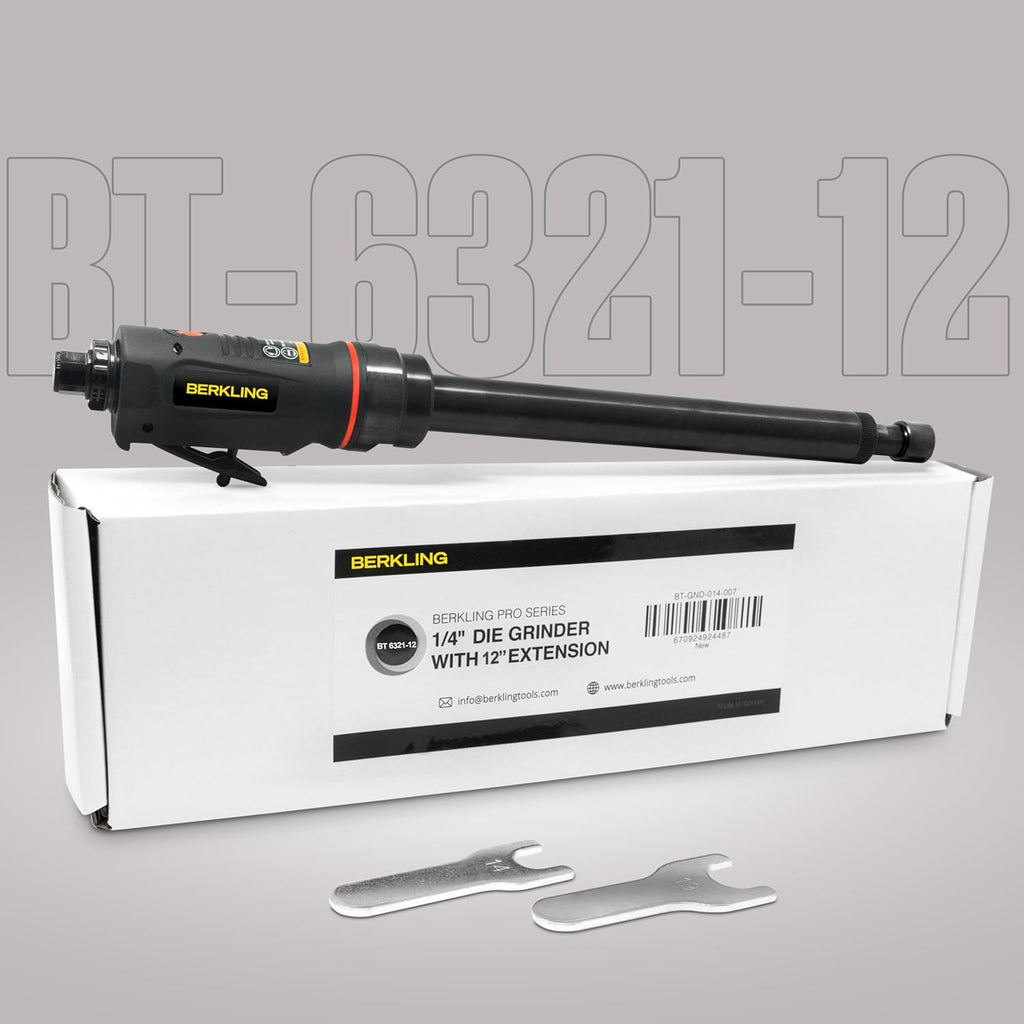Berkling BT 6321-12 1/4in Air Die Grinder, 12in Extension, 20,000 RPM