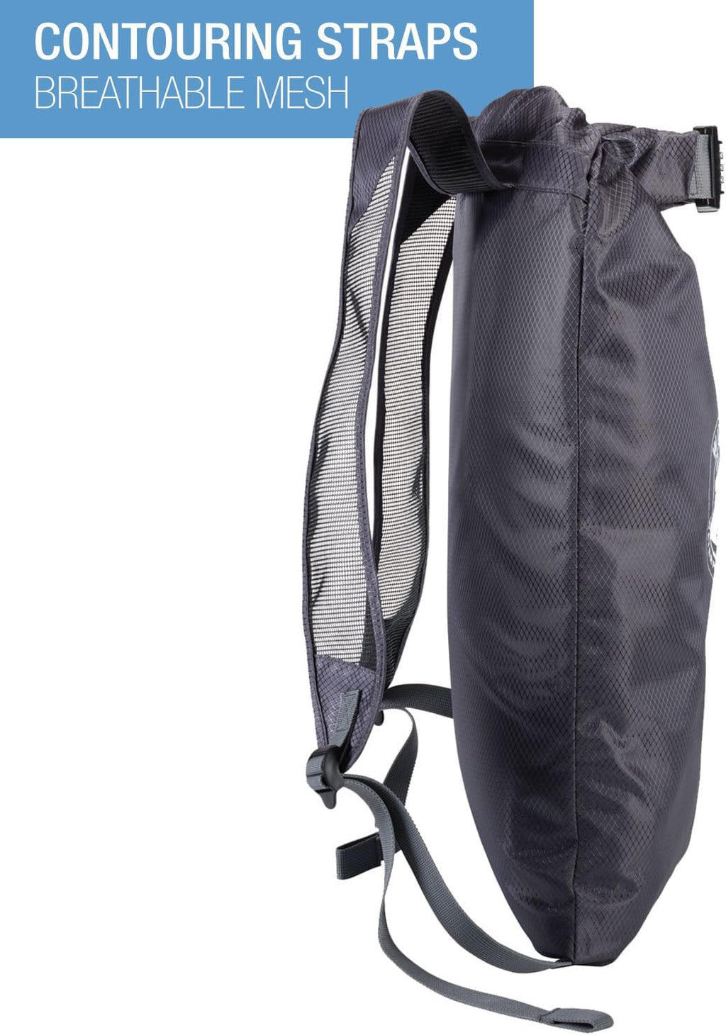 Lewis N. Clark WaterSeals Locking Backpack | Waterproof Bag | Anti-Theft Combination Lock | For Men & Women | Gray